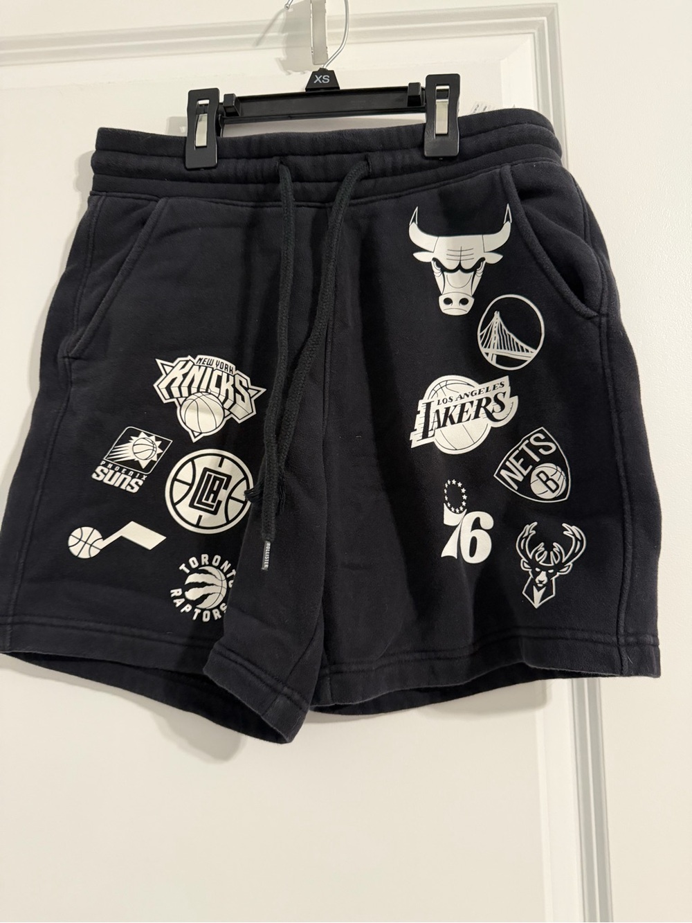 Black Hollister/NBA Team Logo Graphic Fleece Shorts